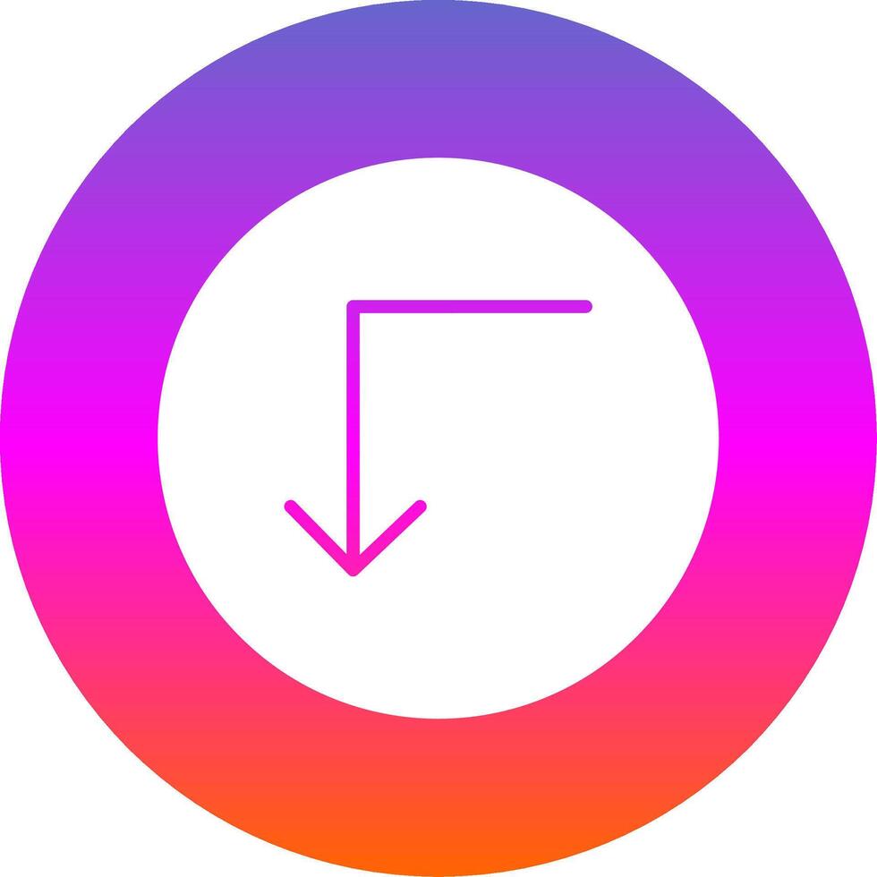 Turn Down Glyph Gradient Circle Icon Design vector