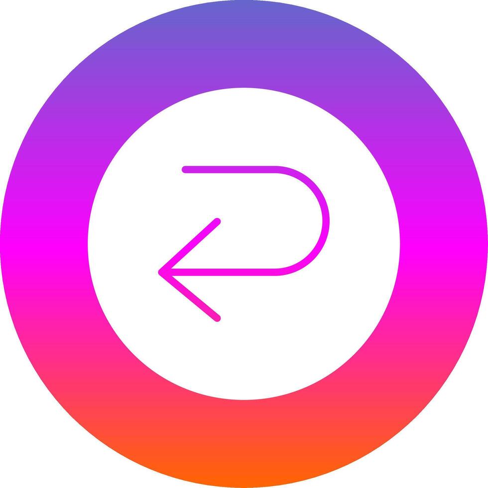 U Turn Glyph Gradient Circle Icon Design vector