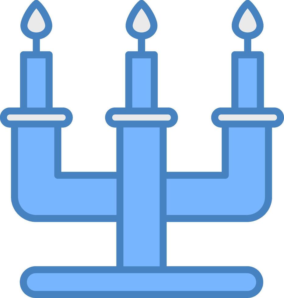 Candelabra Line Filled Blue Icon vector