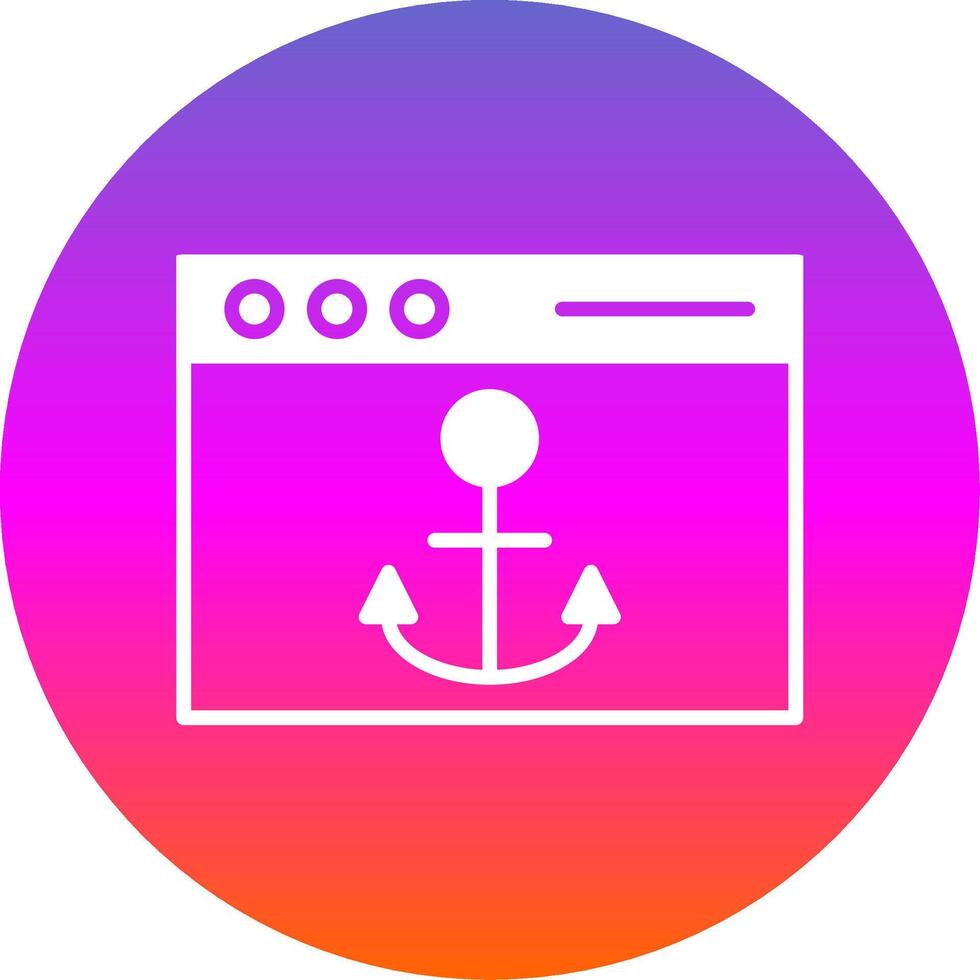 Anchor Text Glyph Gradient Circle Icon Design vector