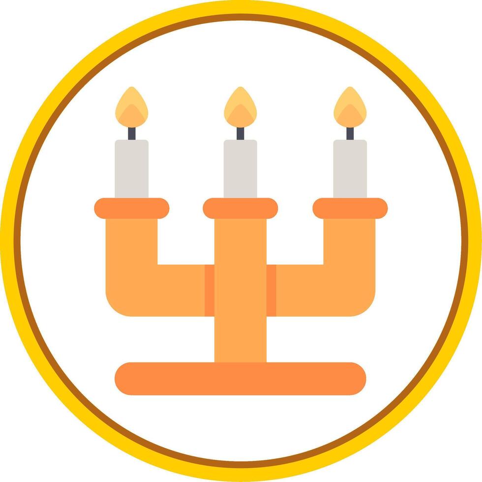 Candelabra Flat Circle Icon vector