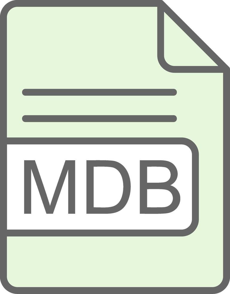 MDB File Format Fillay Icon Design vector