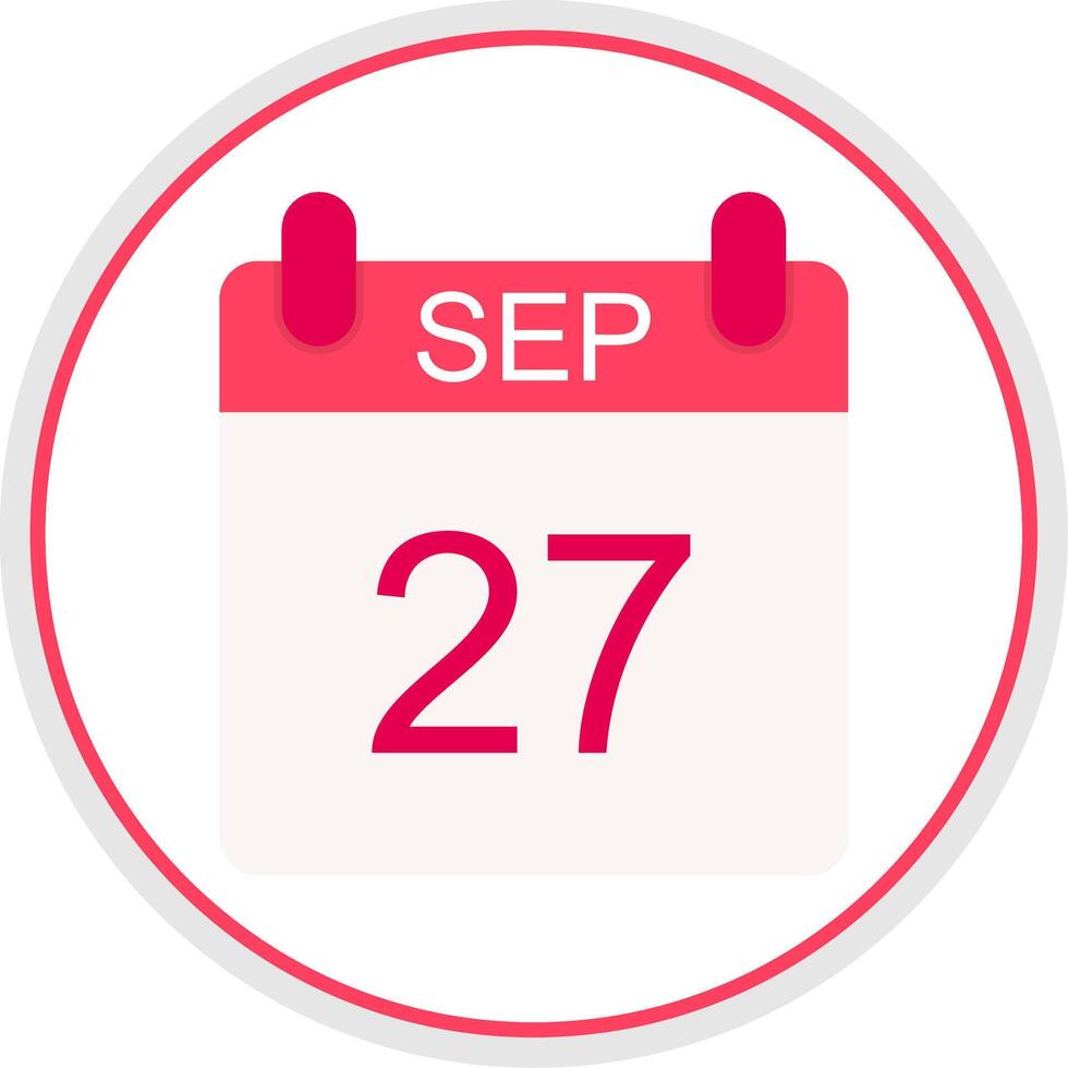 September Flat Circle Icon vector