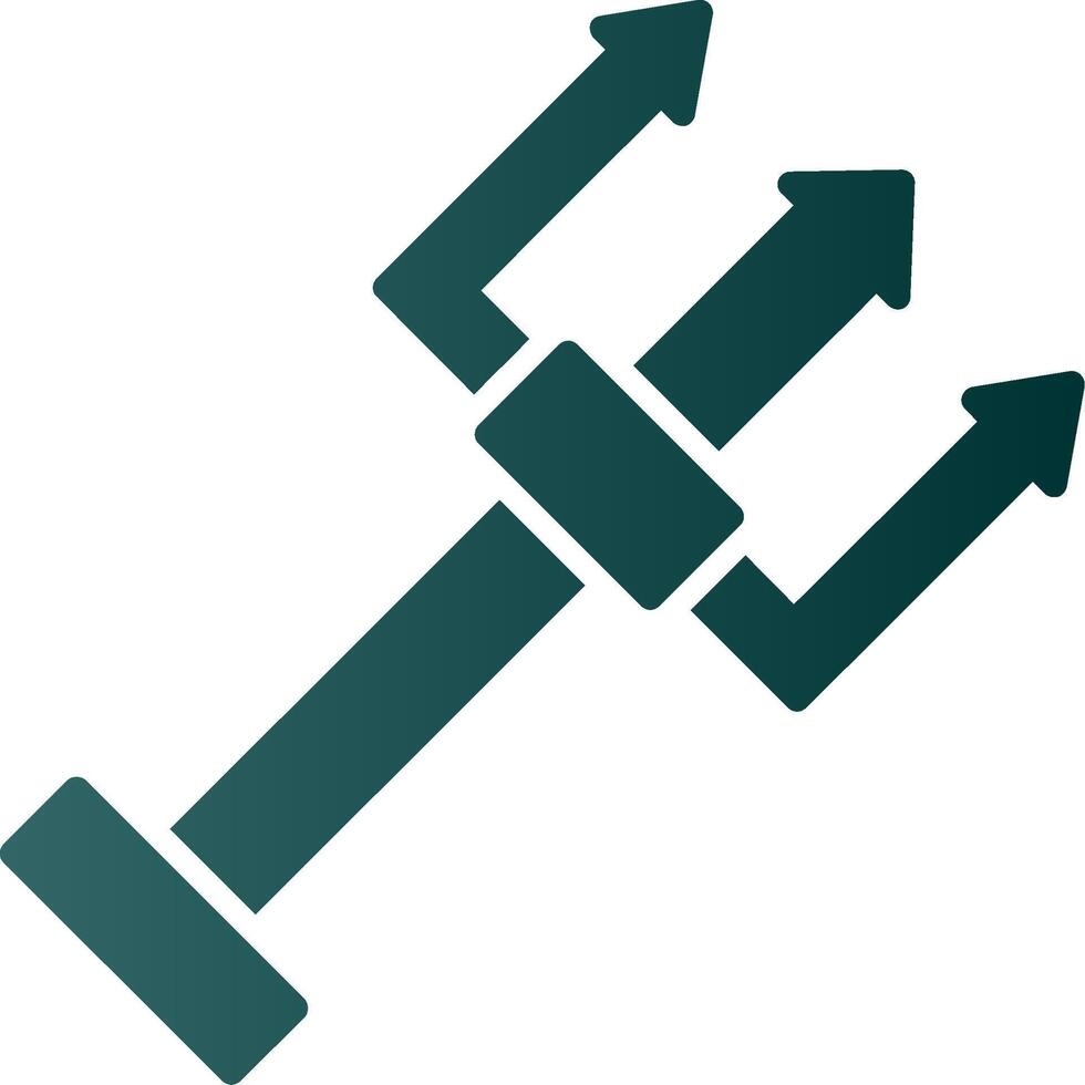 Trident Glyph Gradient Icon vector