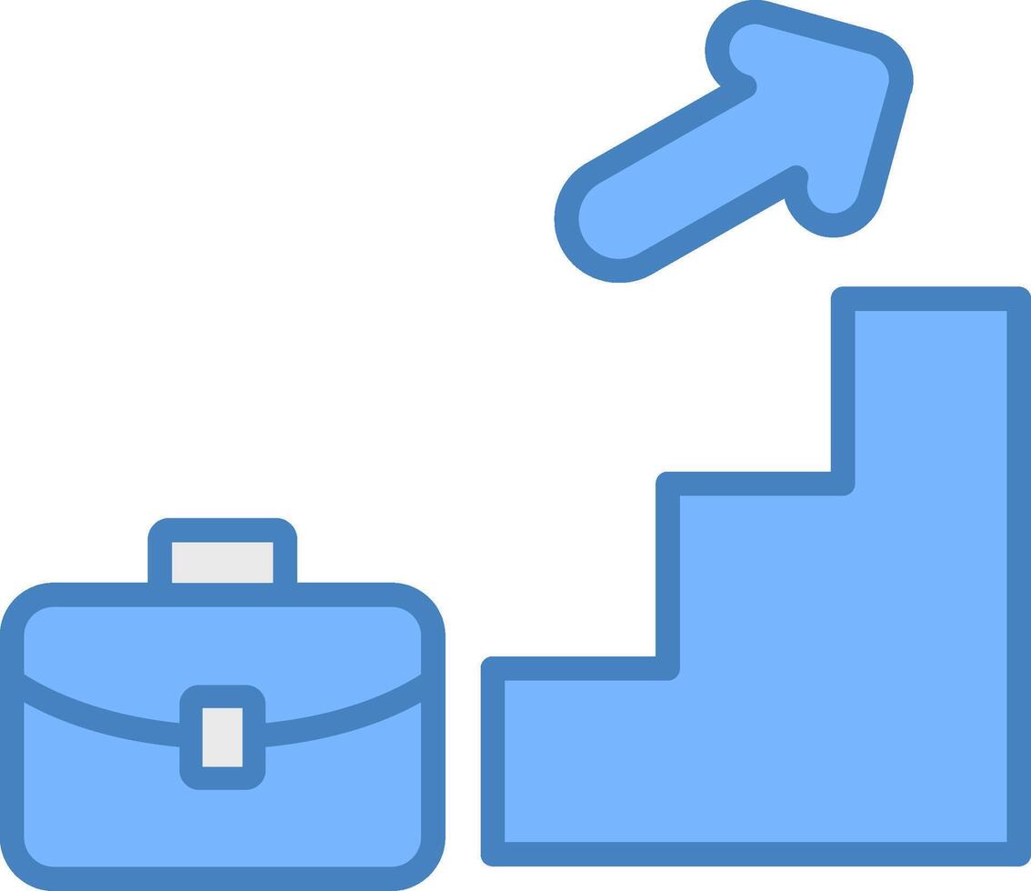 Advancement Line Filled Blue Icon vector