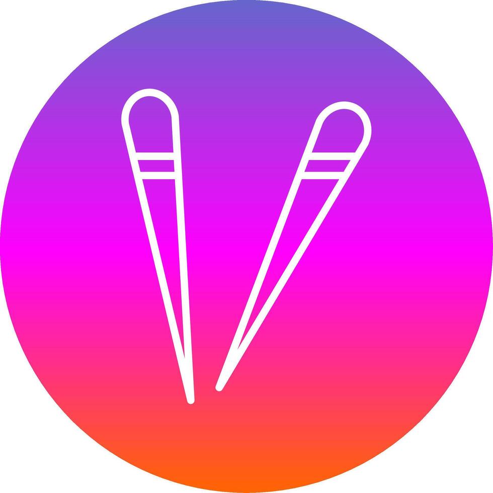 Chopsticks Line Gradient Circle Icon vector