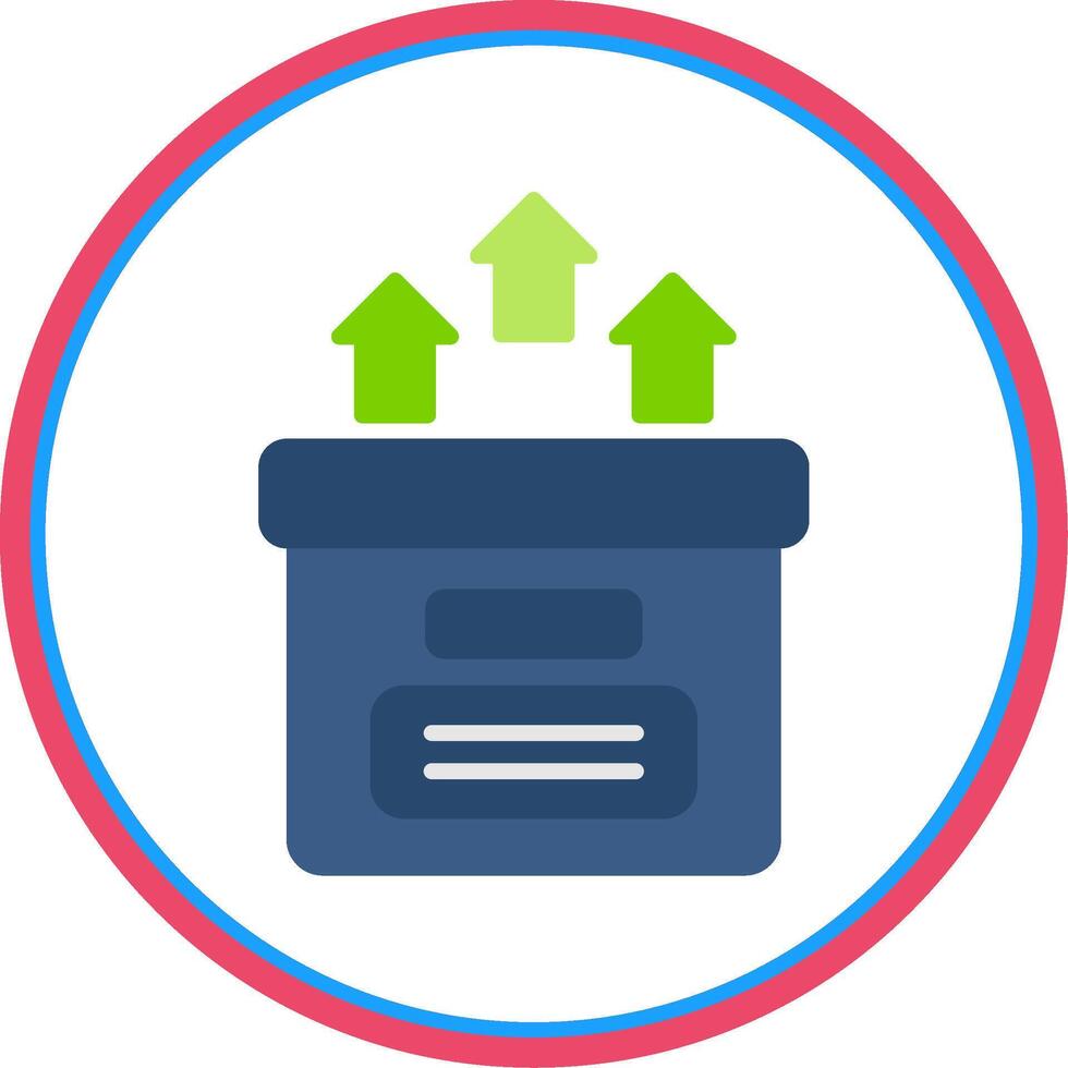 Storage Box Flat Circle Icon vector