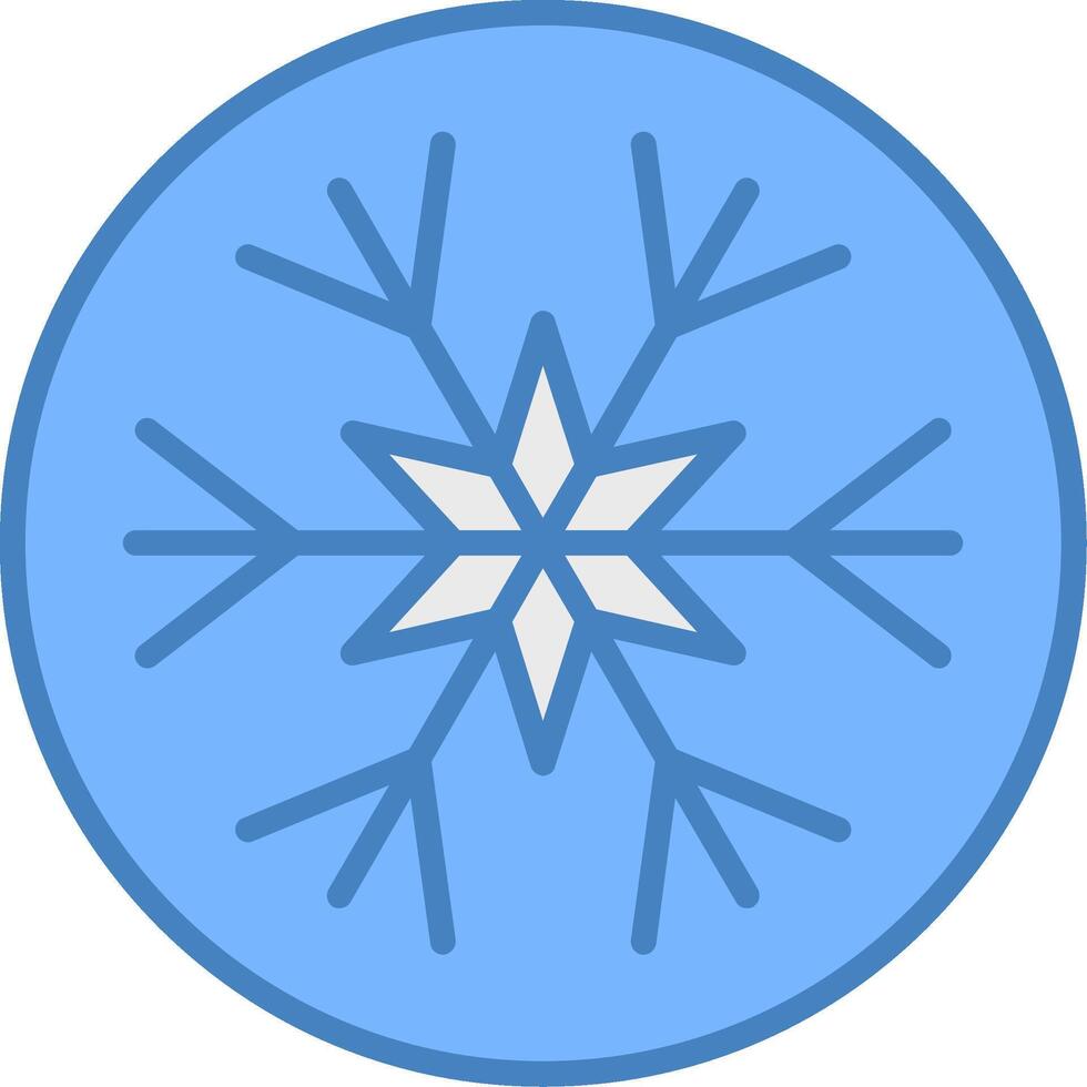 Snowflake Line Filled Blue Icon vector