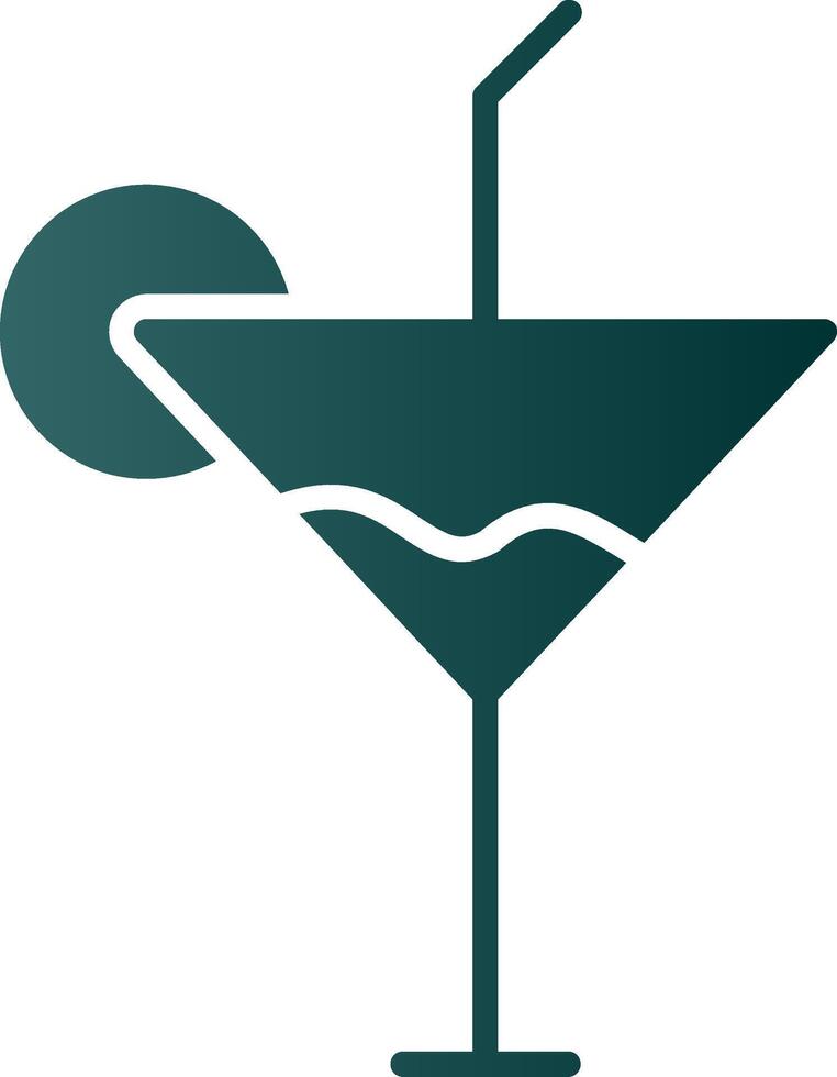 Cocktail Glyph Gradient Icon vector