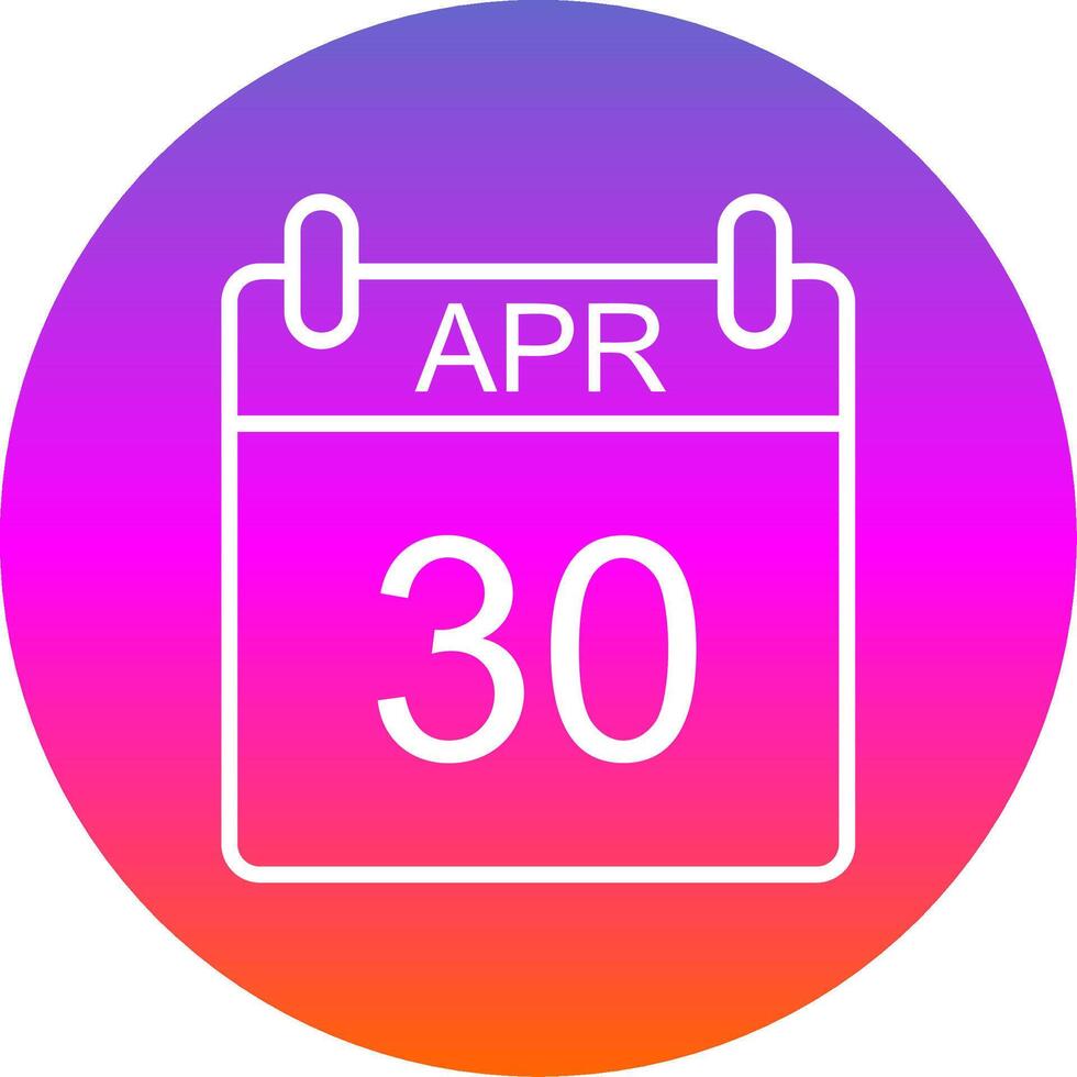 April Line Gradient Circle Icon vector