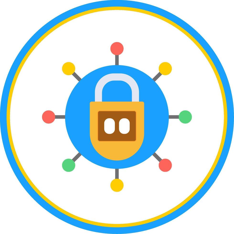 Lock Flat Circle Icon vector