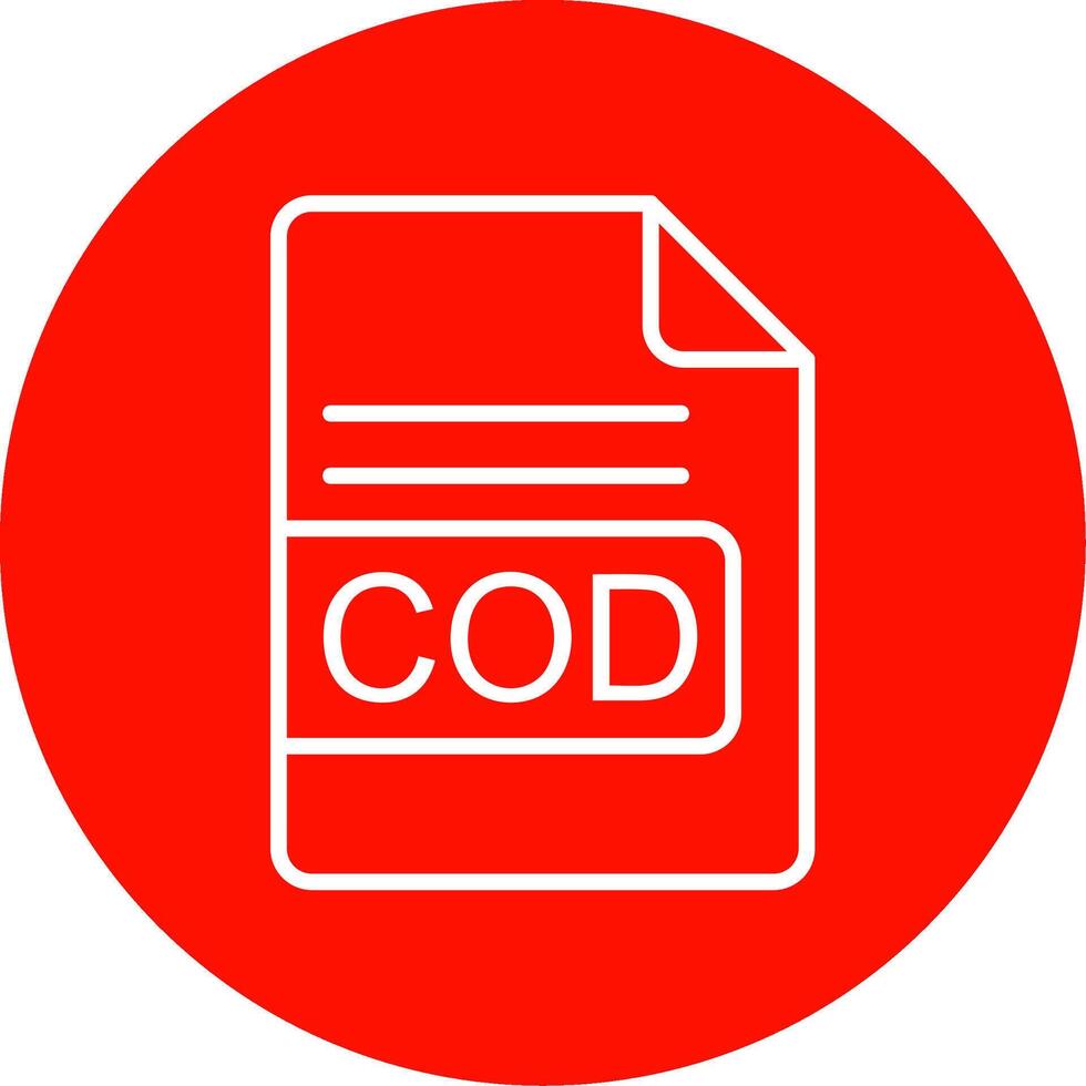 COD File Format Multi Color Circle Icon vector
