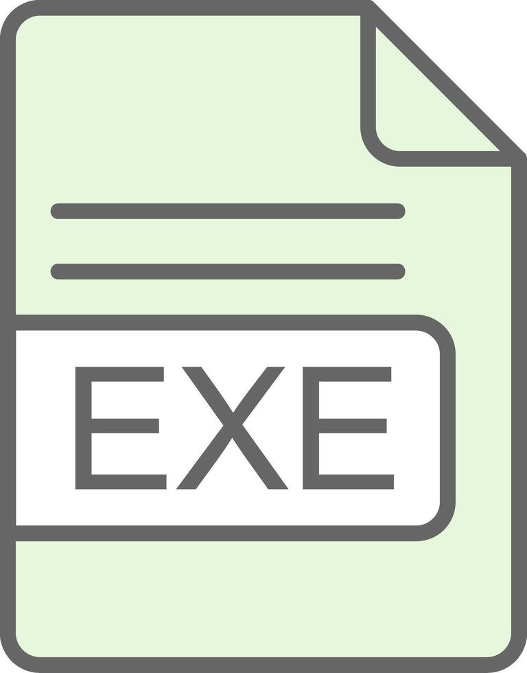 EXE File Format Fillay Icon Design vector