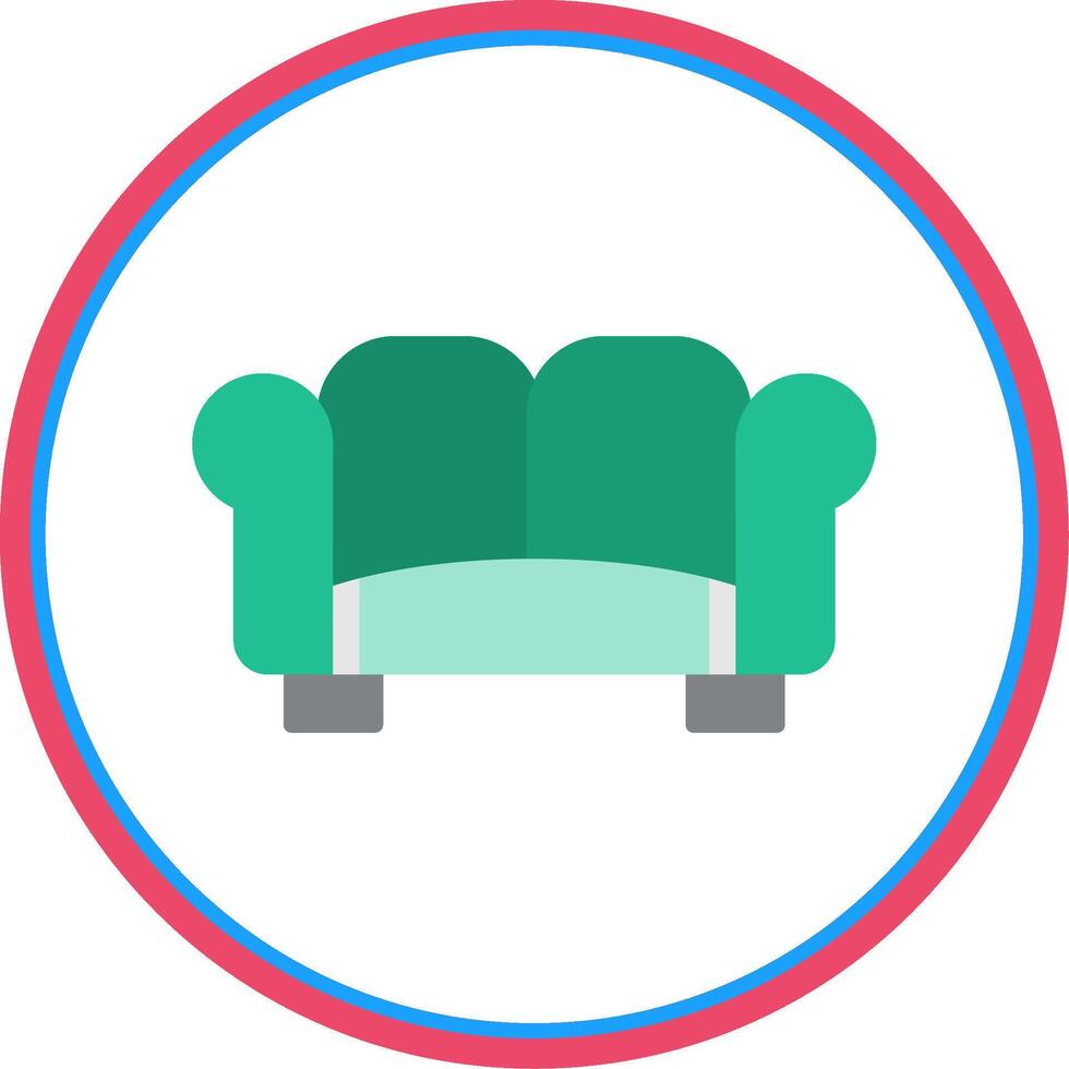 Sofa Flat Circle Icon vector