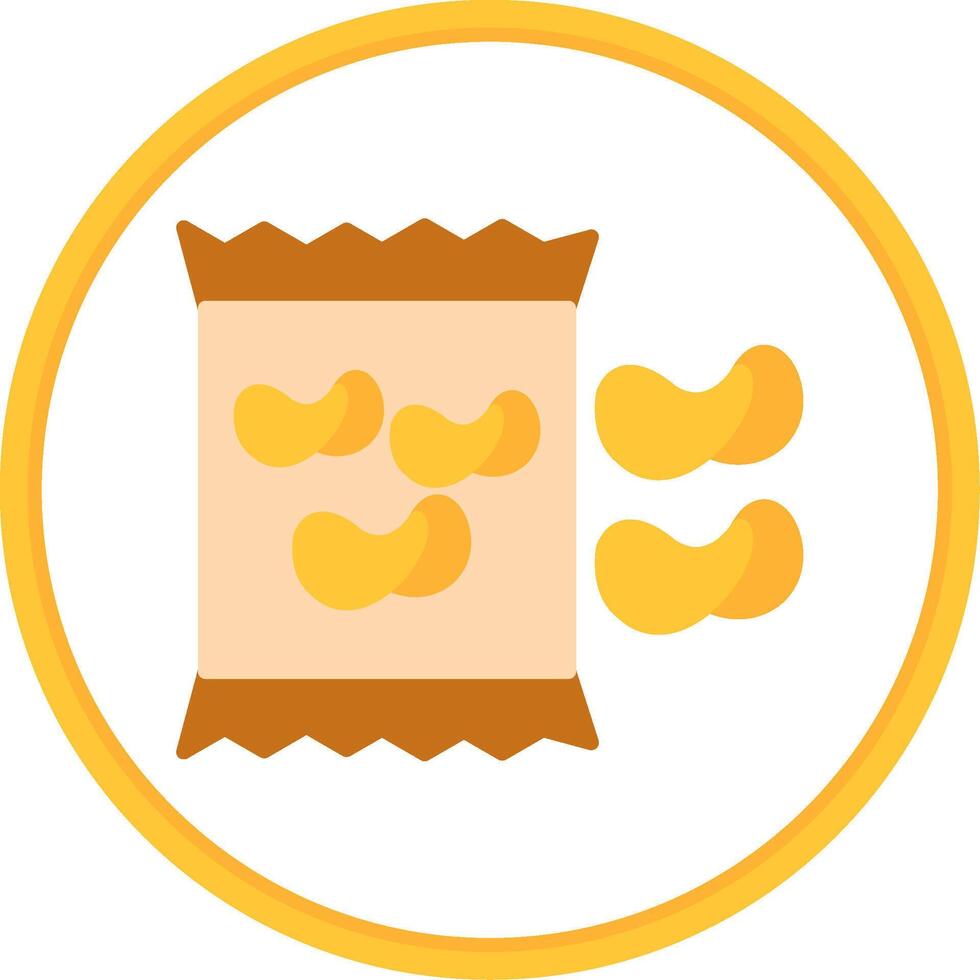 Chips Flat Circle Icon vector