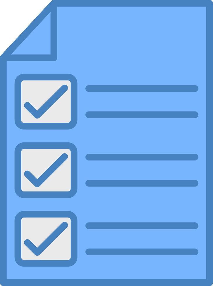 Check In Line Filled Blue Icon vector