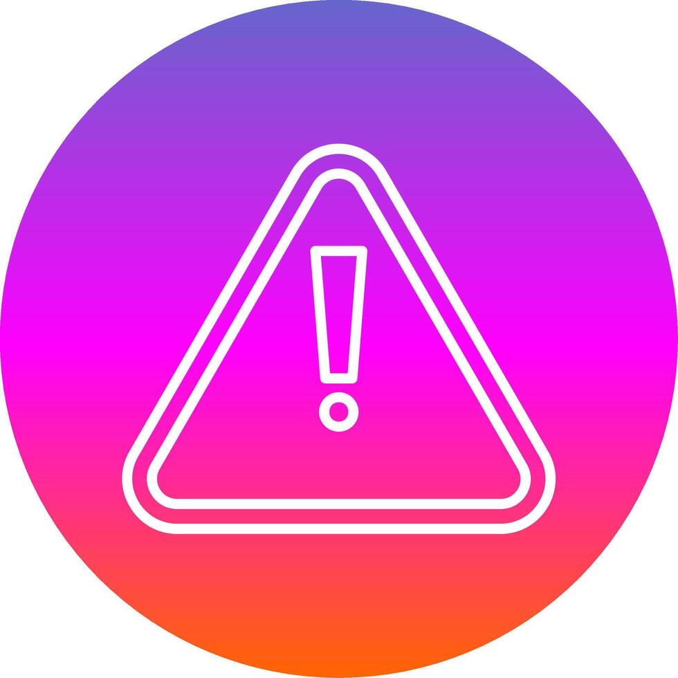 Warning Sign Line Gradient Circle Icon vector