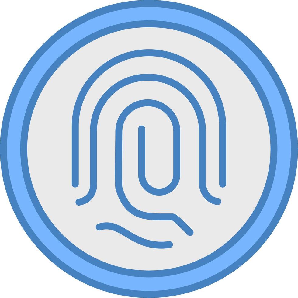 Biometric Identification Line Filled Blue Icon vector