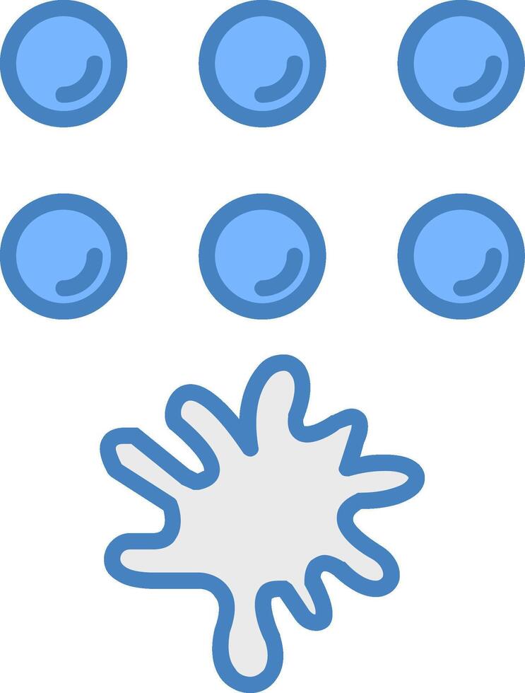 Paintballs Line Filled Blue Icon vector