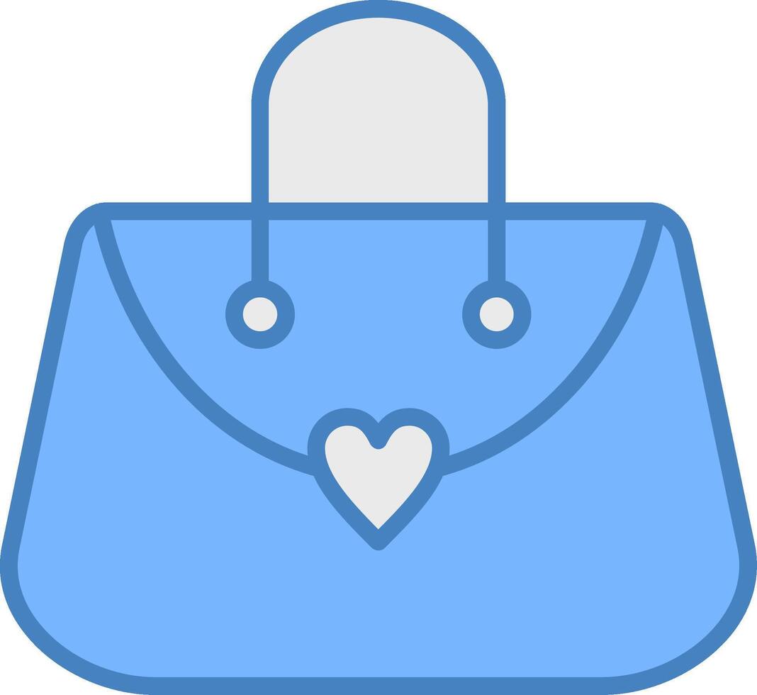 Purse Line Filled Blue Icon vector