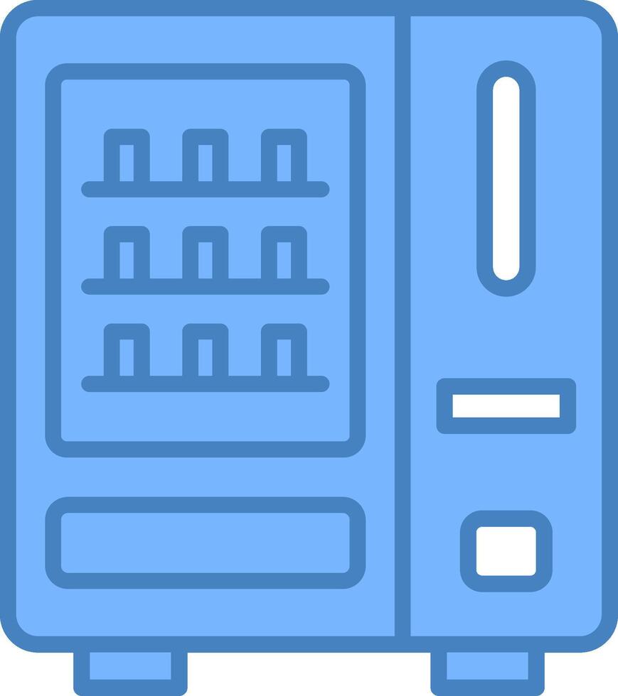 Vending Machine Line Filled Blue Icon vector