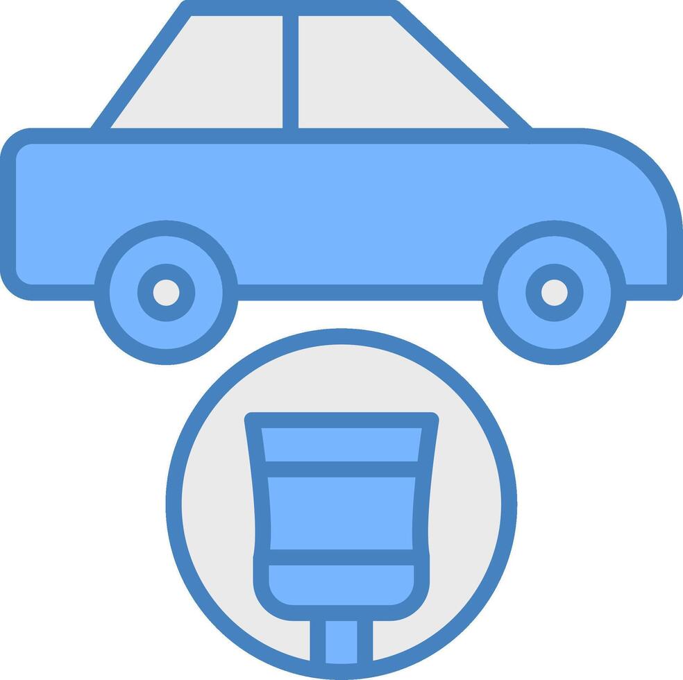 Car Painting Line Filled Blue Icon vector