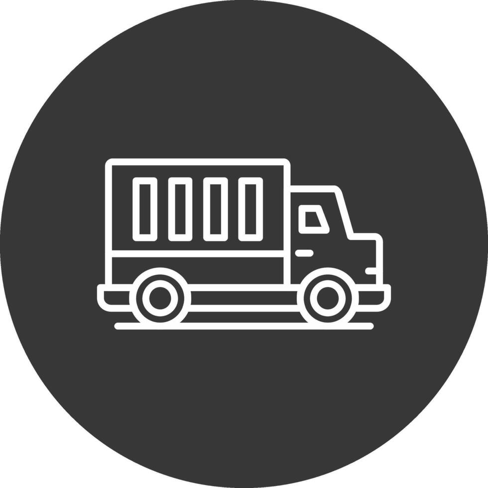 camión línea invertido icono diseño vector
