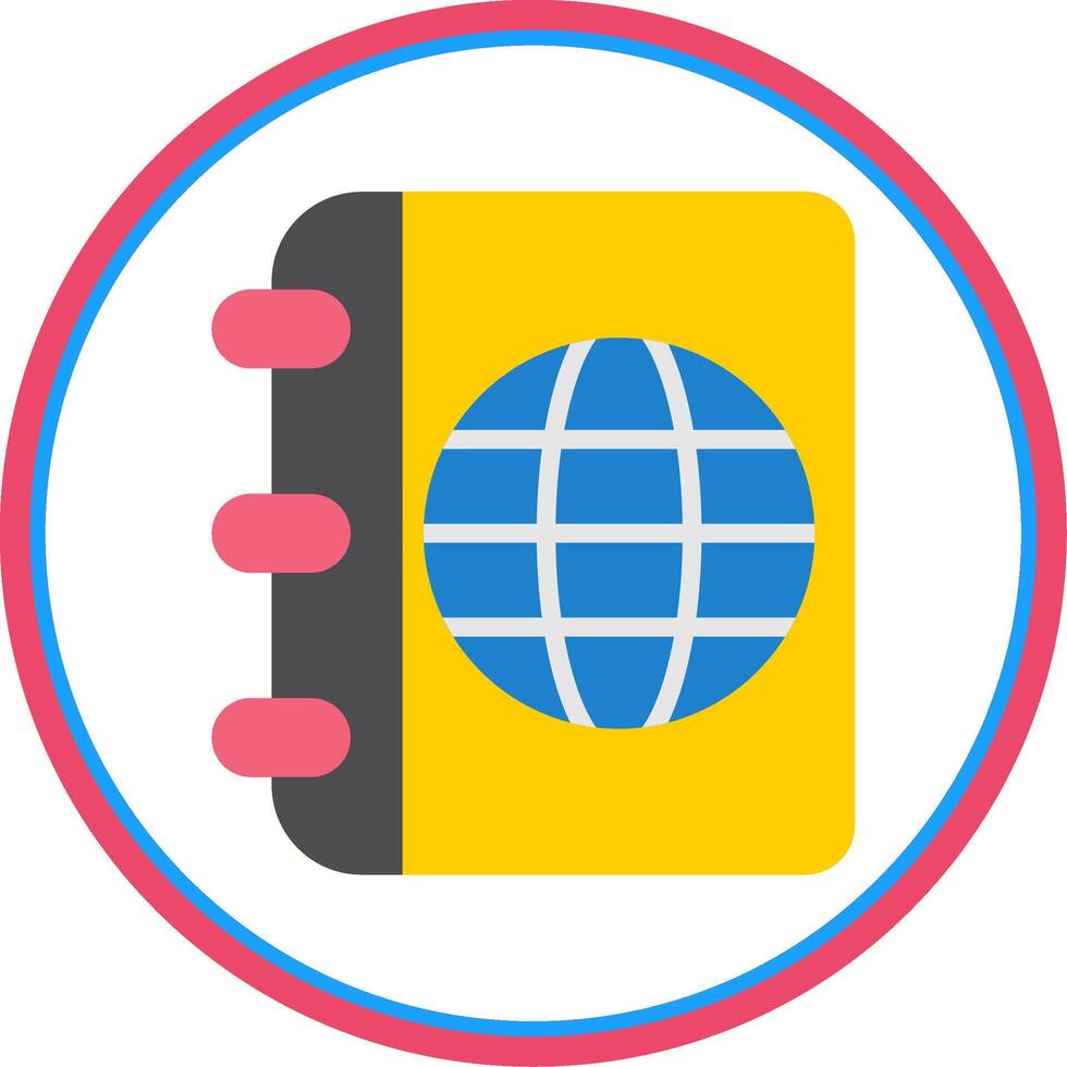 Travel Guide Flat Circle Icon vector