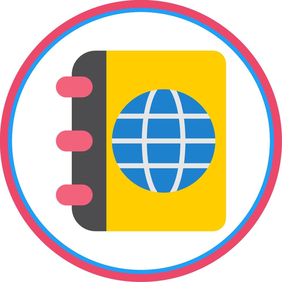 Travel Guide Flat Circle Icon vector