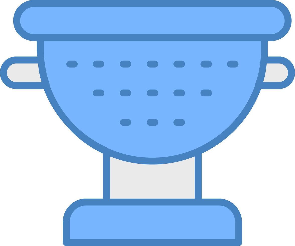 Sieve Line Filled Blue Icon vector