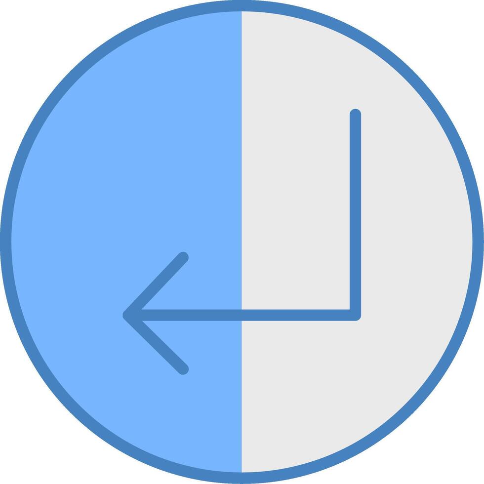 Turn Line Filled Blue Icon vector