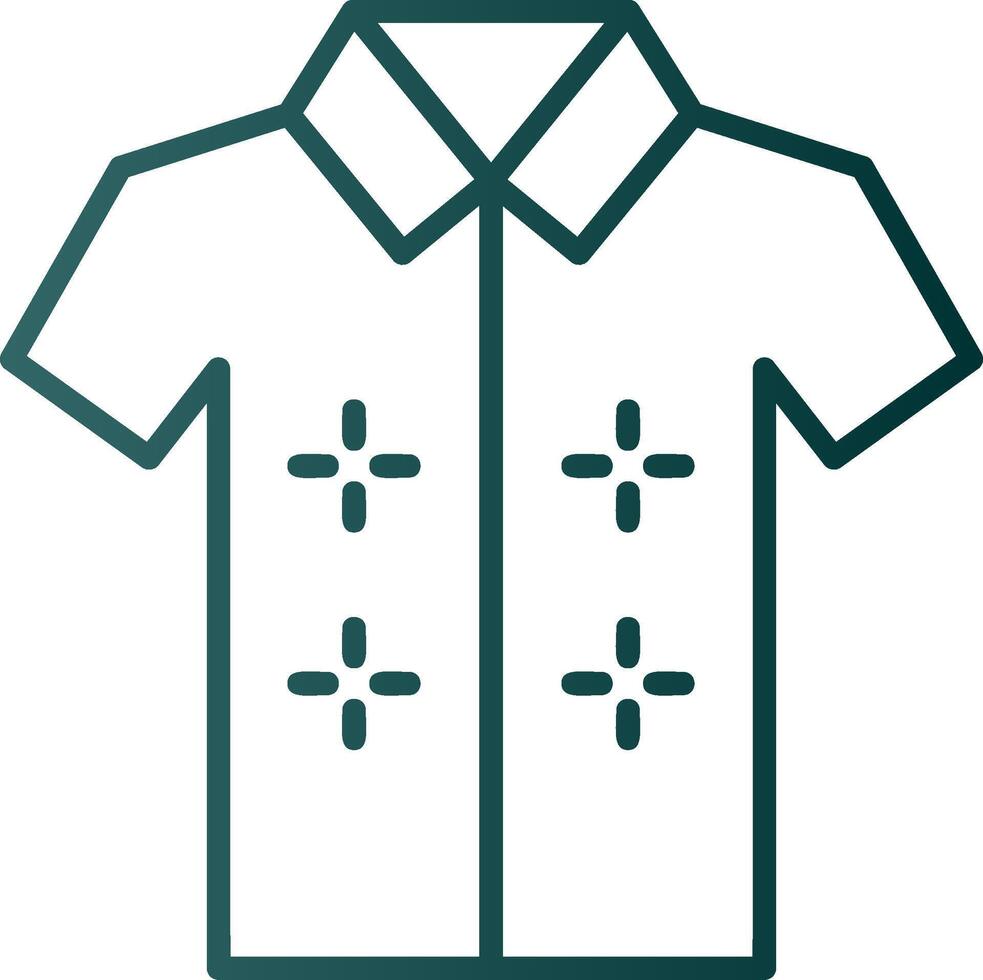 Hawaiian Shirt Line Gradient Icon vector