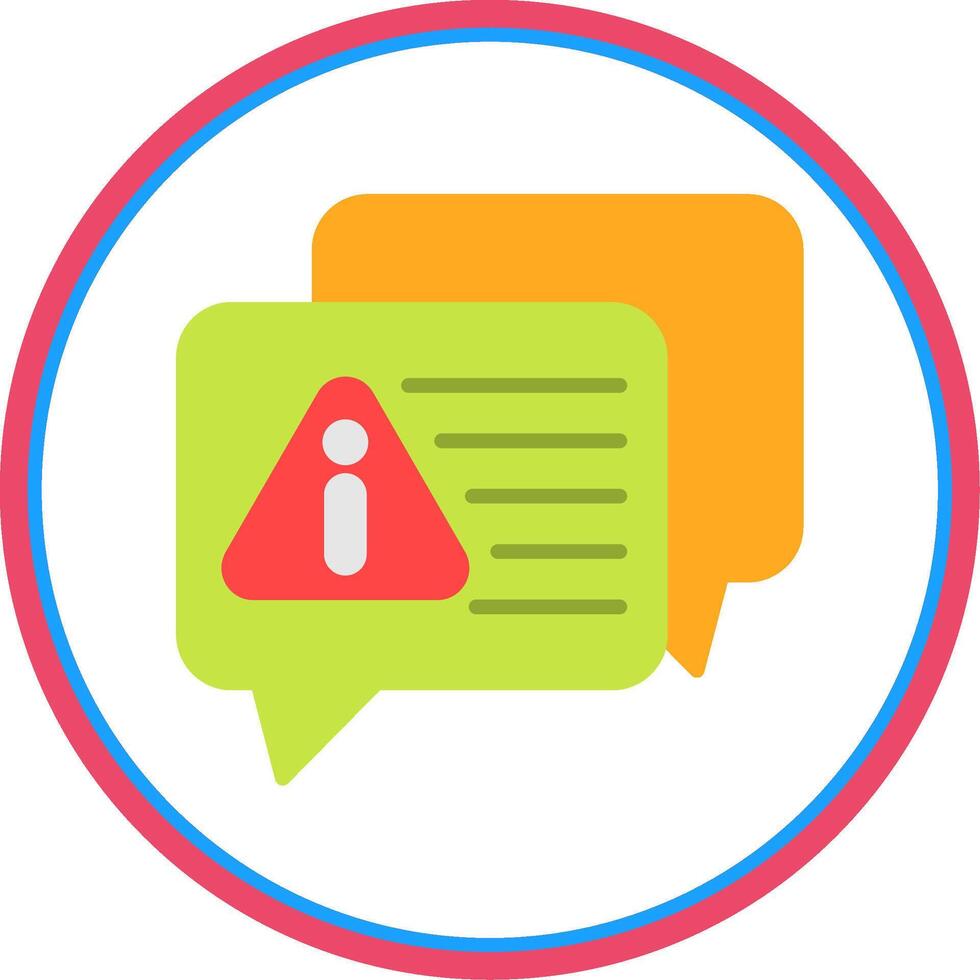 Error Message Flat Circle Icon vector