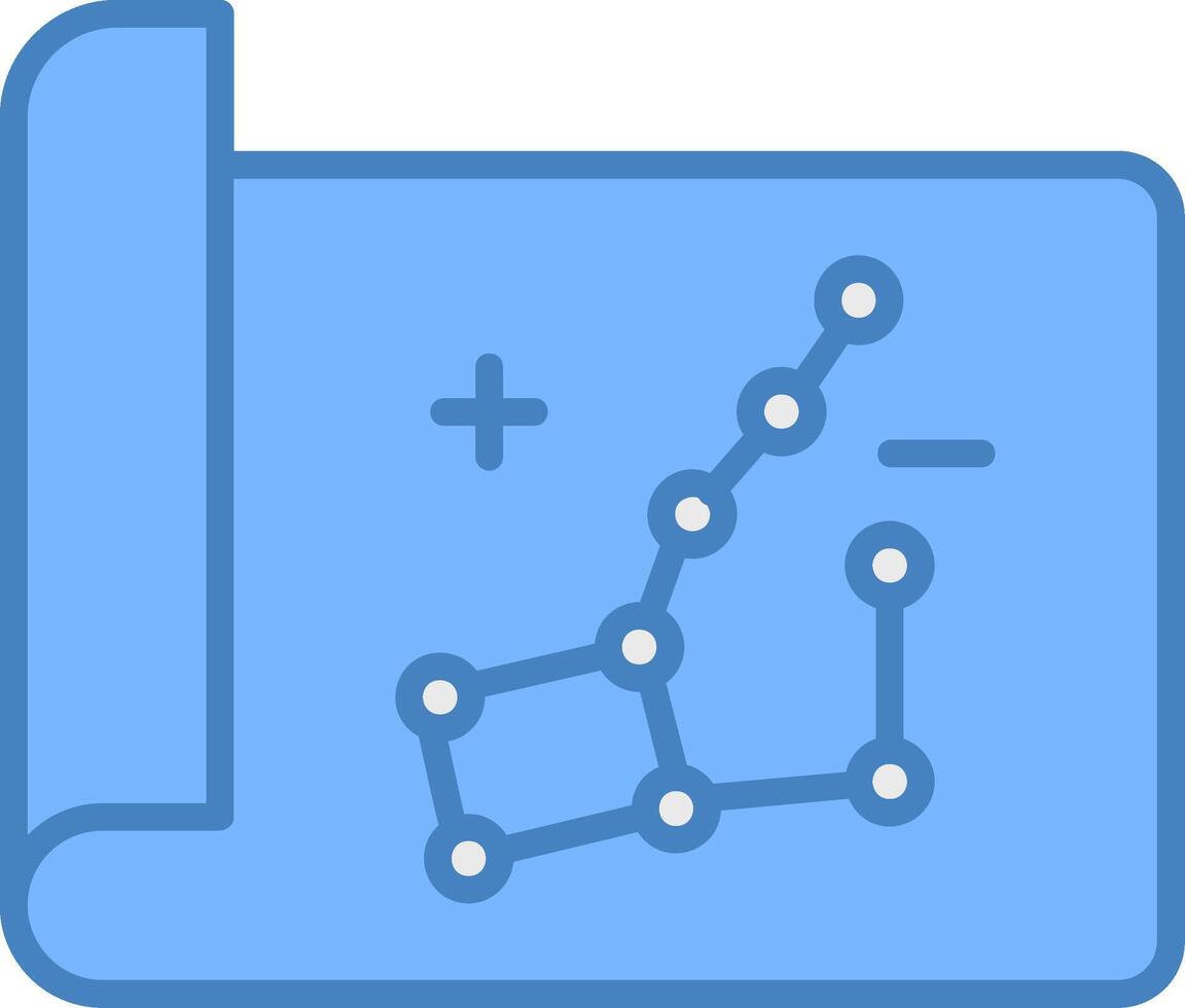 Constellation Line Filled Blue Icon vector