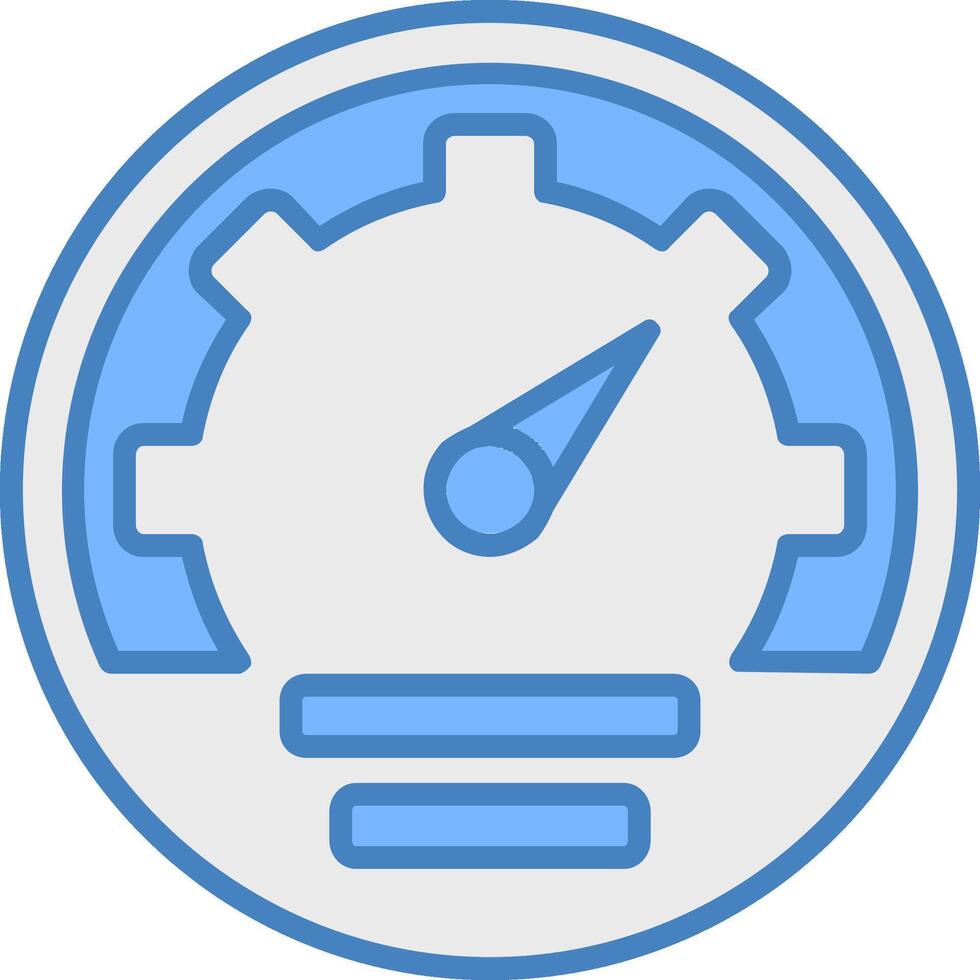 Gauge Line Filled Blue Icon vector