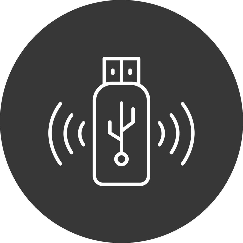 Usb Line Inverted Icon Design vector