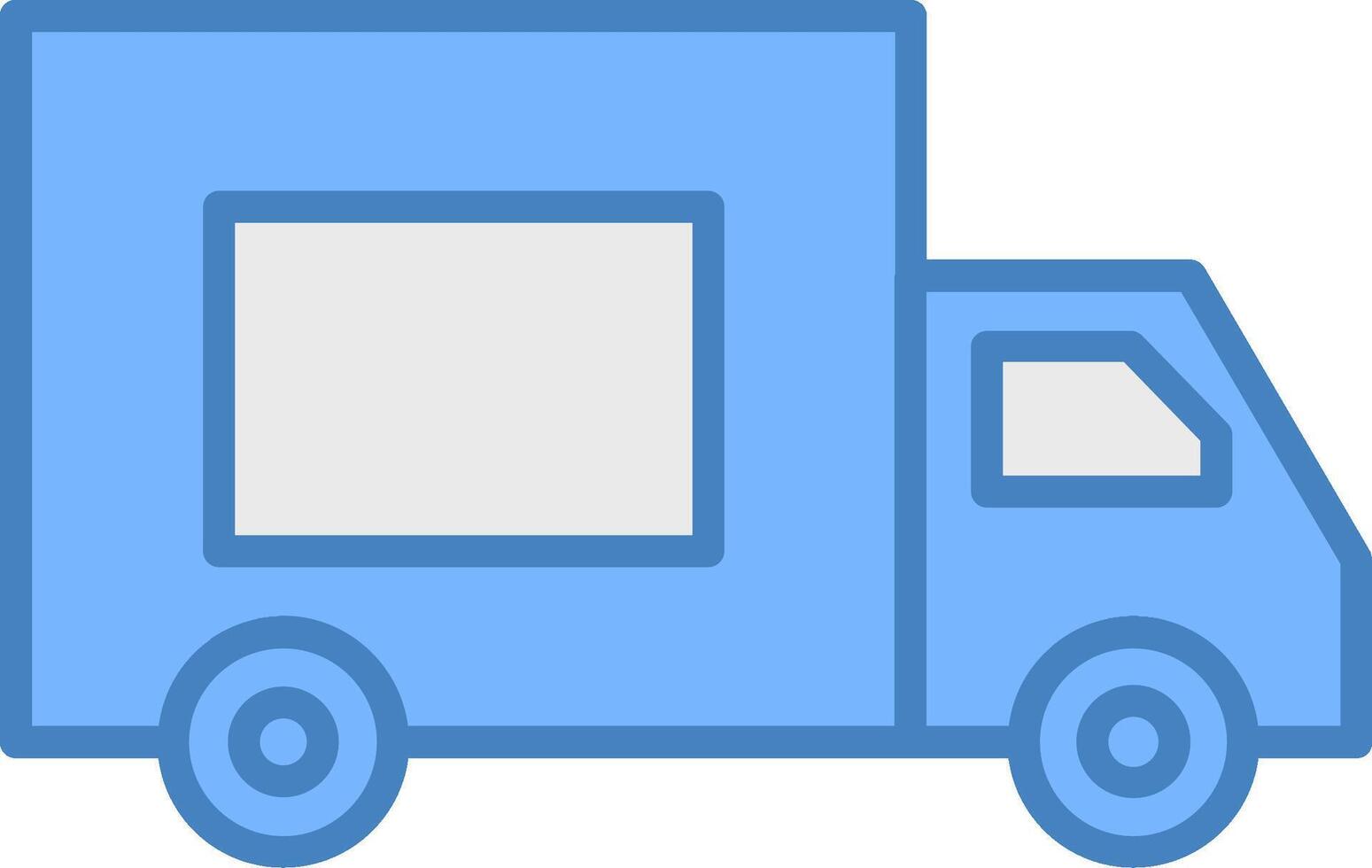 camión línea lleno azul icono vector