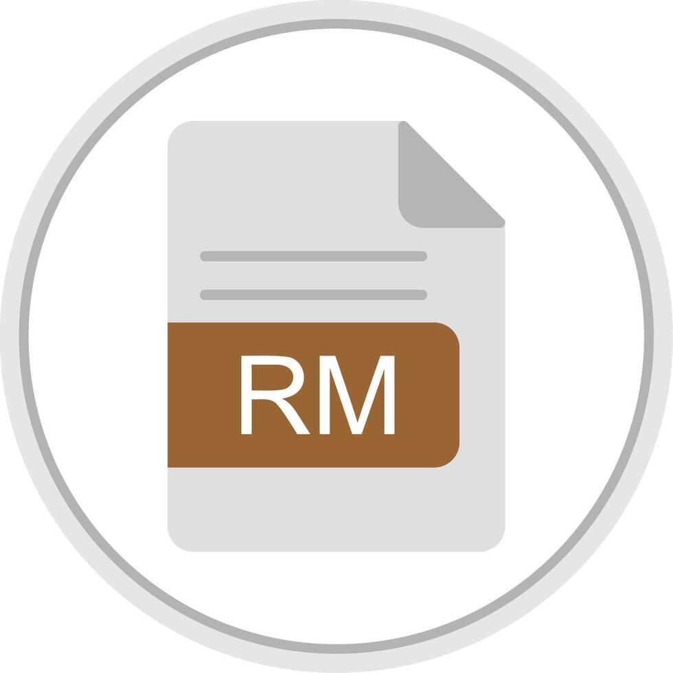 RM File Format Flat Circle Icon vector