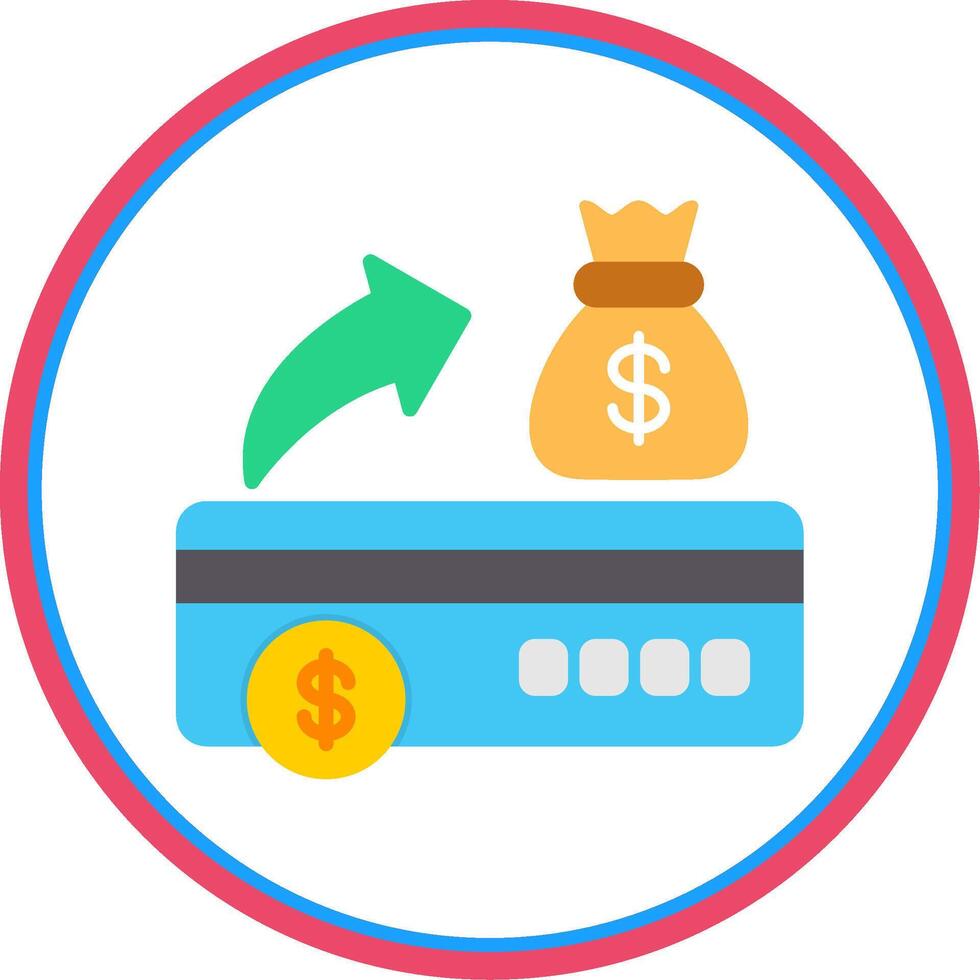 Bank Check Flat Circle Icon vector