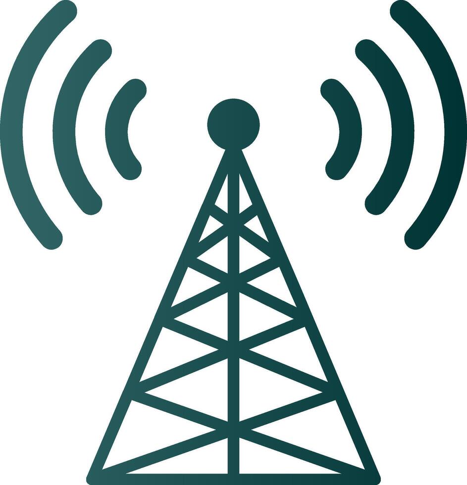 Radio Tower Glyph Gradient Icon vector