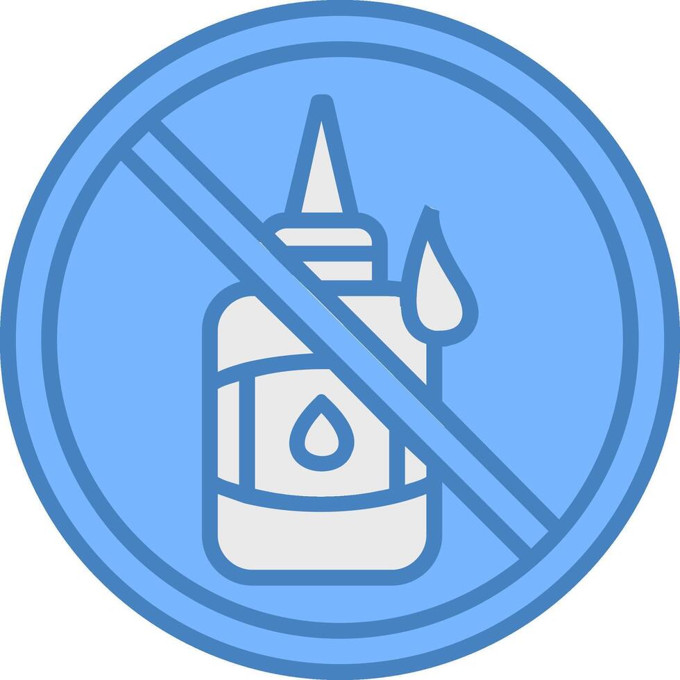 Prohibited Sign Line Filled Blue Icon vector