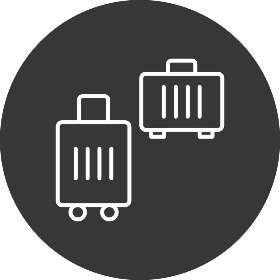 Suitcases Line Inverted Icon Design vector