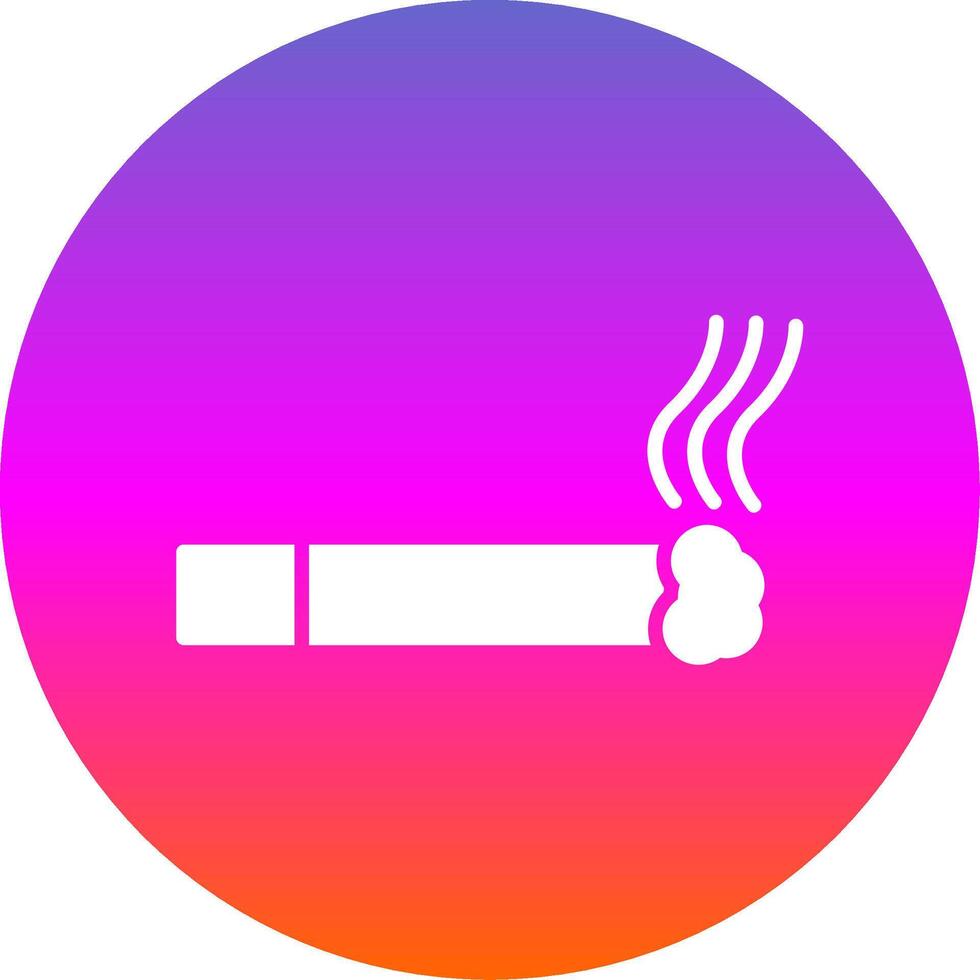 Cigarette Glyph Gradient Circle Icon Design vector