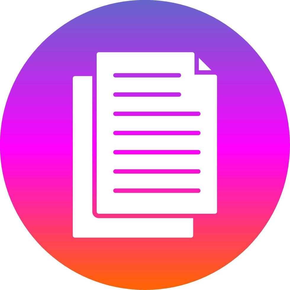 Document Glyph Gradient Circle Icon Design vector