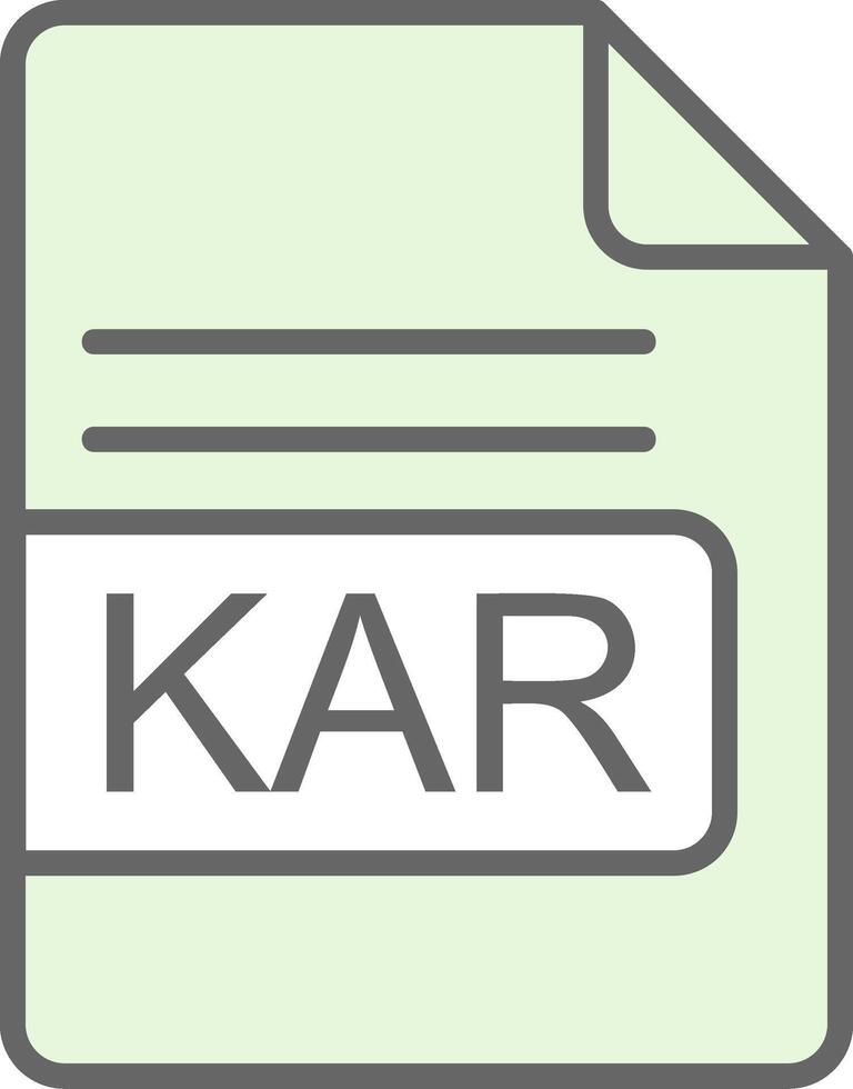 KAR File Format Fillay Icon Design vector