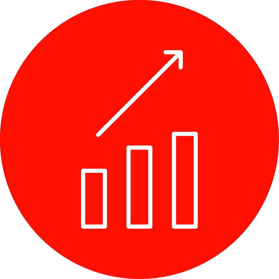 Arrow Chart Multi Color Circle Icon vector