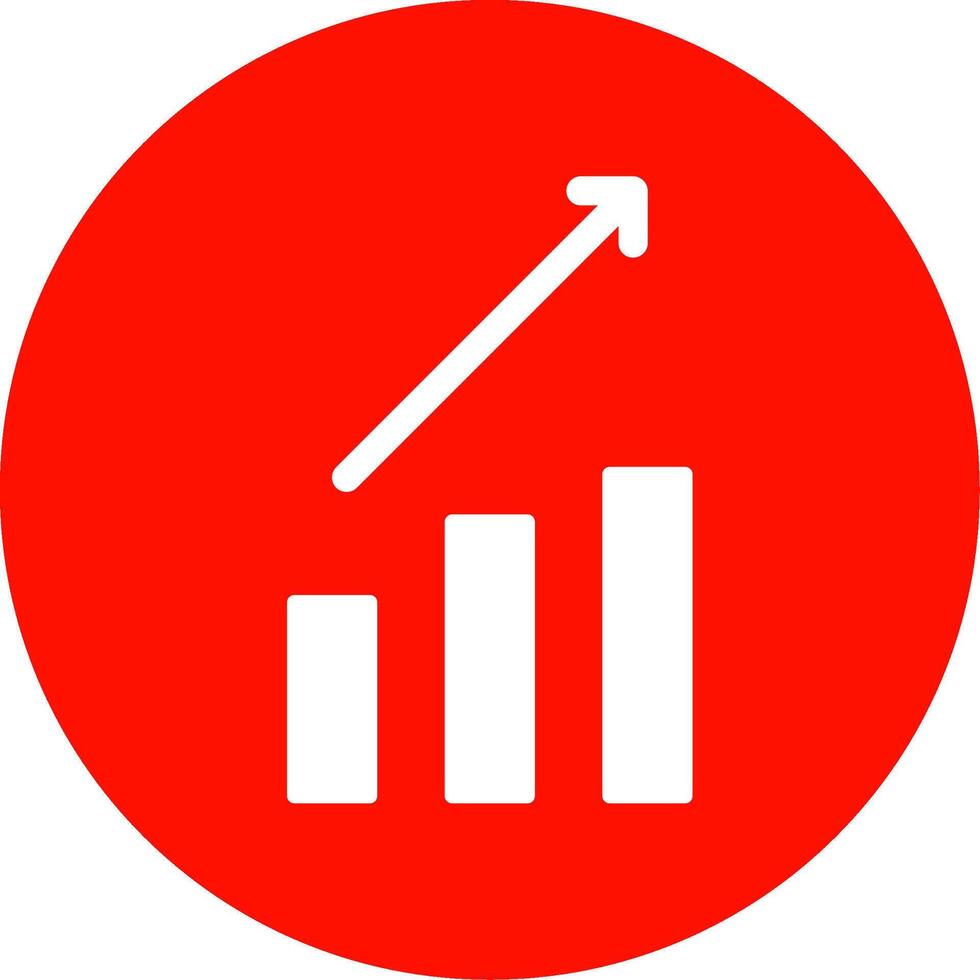 Arrow Chart Multi Color Circle Icon vector