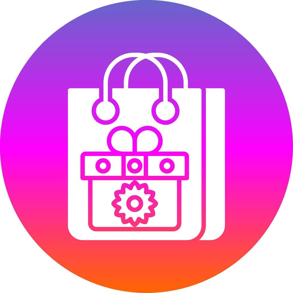 Gift Bag Glyph Gradient Circle Icon Design vector