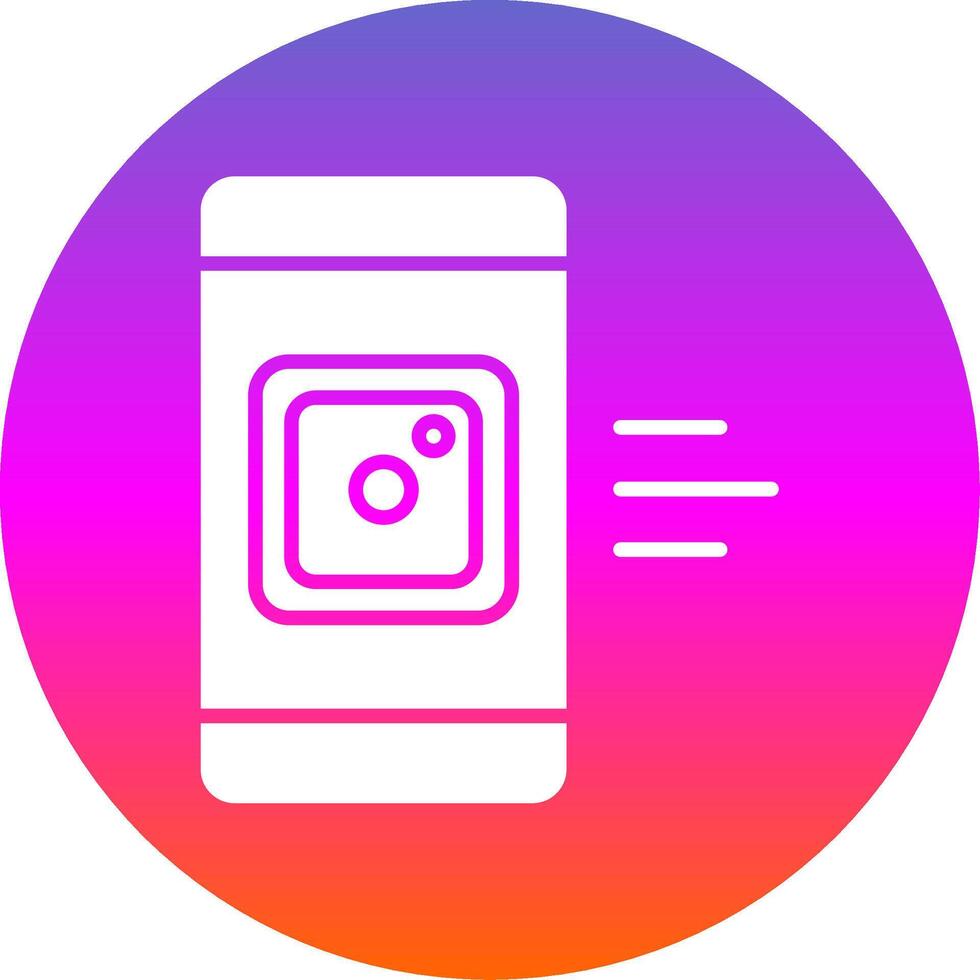 Mobile App Glyph Gradient Circle Icon Design vector