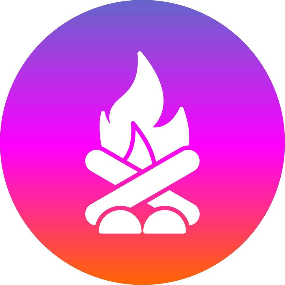 Bonfire Glyph Gradient Circle Icon Design vector